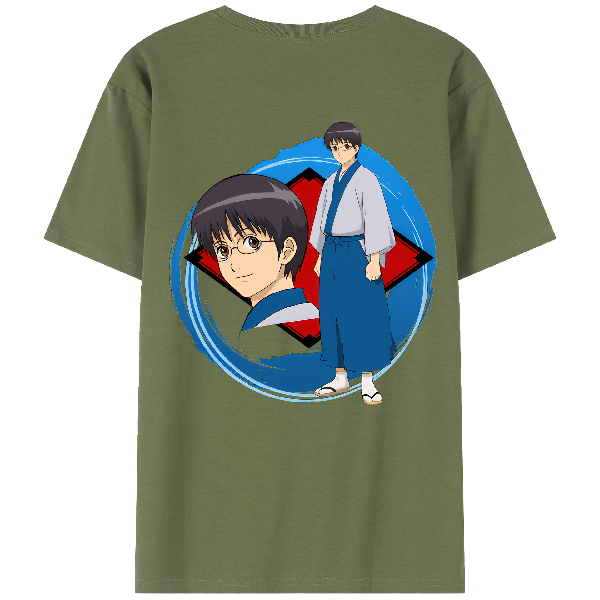 （画像用） ぎんたま 坂田銀時（さかたぎんとき） 神楽 志村新八（しむら しんぱち） GINTAMA Sakata Gintoki Kagura Shimura Shinpachi 綿100％半袖Tシャツ（背面プリント）